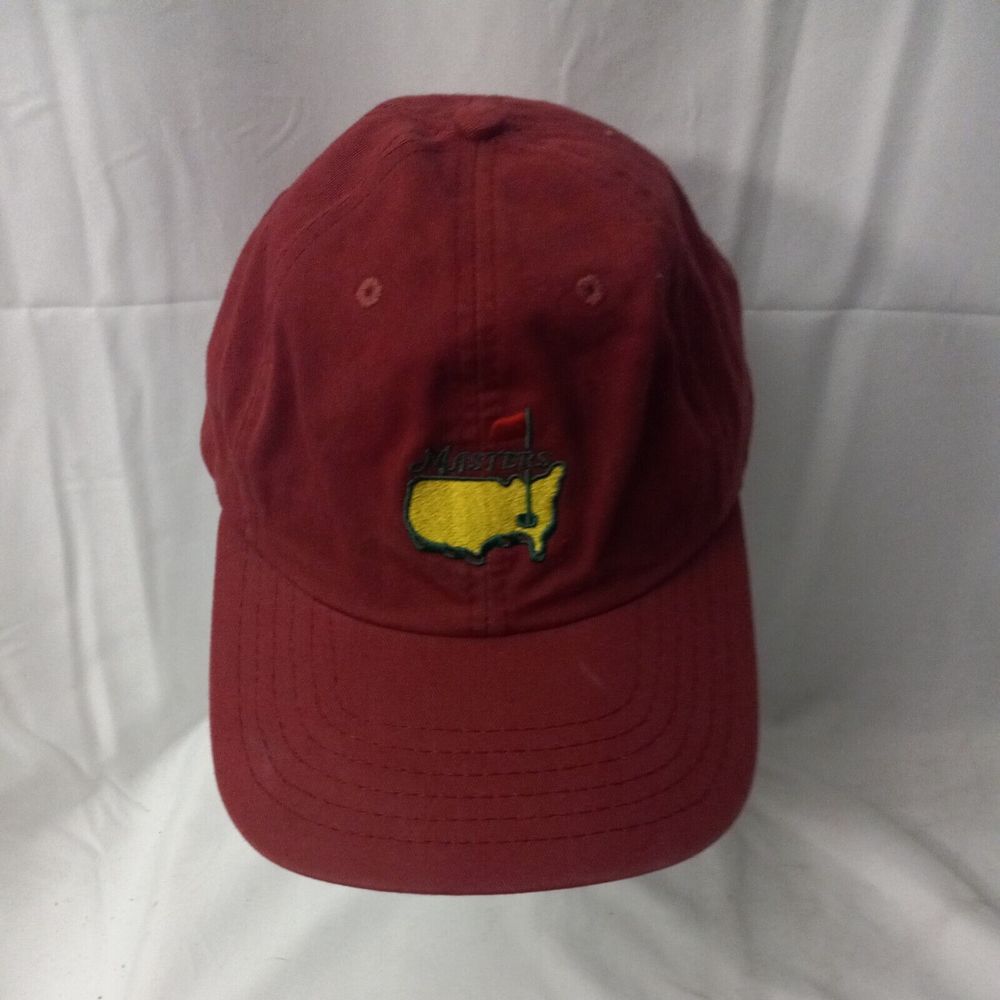 Vintage Masters Golf Hat - Red - American Needle 90s Slouch Strapback Dad Cap